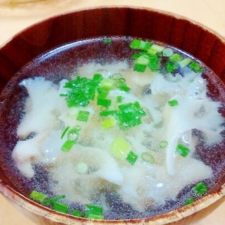 歯ざわり美味しい☆はなびら茸の中華スープ
